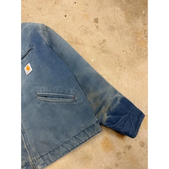 Vintage Carhartt J01 NVY Distressed Blue FadedEmbroidered Mens XL - Picture 3 of 8
